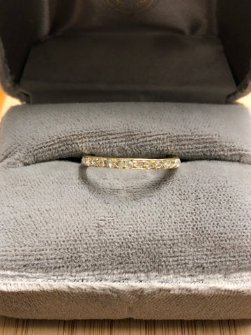 Art Deco Yellow Gold Rose Cut Diamond Eternity Ring