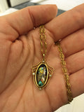 Antique Limoges Enamelled Lady on 18ct Chain