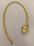 Antique Limoges Enamelled Lady on 18ct Chain
