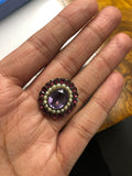 Georgian Garnet, Amethyst and Pearl Brooch