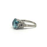 Bravingtons Art Deco Zircon Diamond white gold platinum Ring