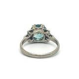 Bravingtons Art Deco Zircon Diamond white gold platinum Ring
