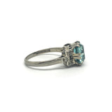 Bravingtons Art Deco Zircon Diamond white gold platinum Ring
