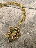 Antique Limoges Enamelled Lady on 18ct Chain