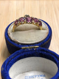 Antique 15ct gold Five Stone Garnet and Diamond Ring