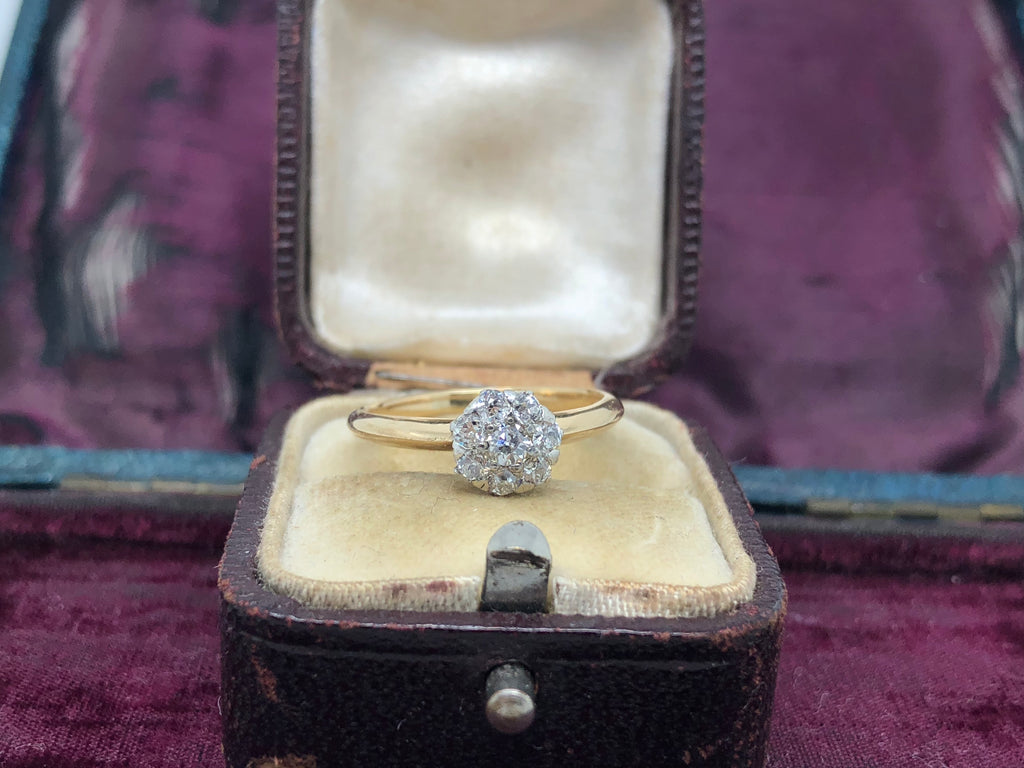 Old Cut Diamond Cluster Ring – Ishy Antiques
