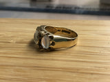 Vintage Gold Moonstone and Ruby Ring