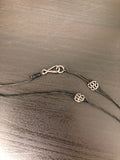 19th Century Cut Steel Bead and Silk Necklace