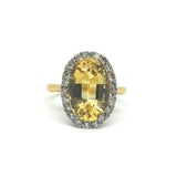 Golden Topaz Diamond Gold Cocktail Ring