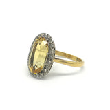 Golden Topaz Diamond Gold Cocktail Ring