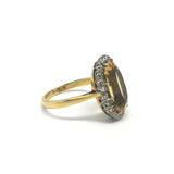 Golden Topaz Diamond Gold Cocktail Ring