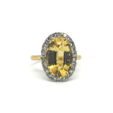 Golden Topaz Diamond Gold Cocktail Ring