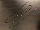 19th Century Cut Steel Bead and Silk Necklace