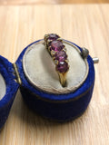 Antique 15ct gold Five Stone Garnet and Diamond Ring