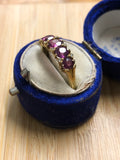 Antique 15ct gold Five Stone Garnet and Diamond Ring