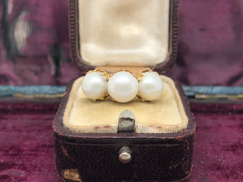 Large Pearl Gold Ring