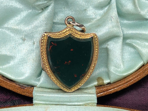Victorian Shield Bloodstone Locket