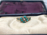 Victorian Turquoise And Pearl Ring 15ct Gold