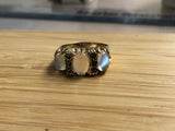 Vintage Gold Moonstone and Ruby Ring