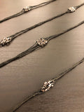 19th Century Cut Steel Bead and Silk Necklace