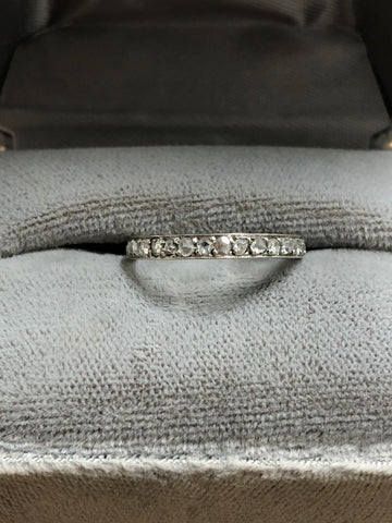 *Reserved* deposit Art Deco Platinum Rose Cut Eternity Ring
