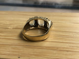 Vintage Gold Moonstone and Ruby Ring