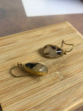 14ct Gold Antiques Moss Agate Earrings
