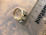 Vintage Gold Moonstone and Ruby Ring