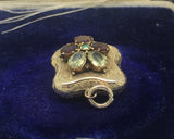 Victorian Locket with Gem Set Flower/Pansy