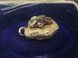 Victorian Locket with Gem Set Flower/Pansy