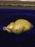 Victorian 9ct Gold Shell Turquoise Charm