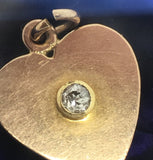Gold Diamond Heart Charm