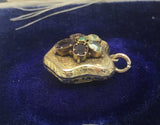 Victorian Locket with Gem Set Flower/Pansy
