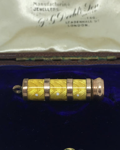 Gilt Metal Enamel Propelling Pencil