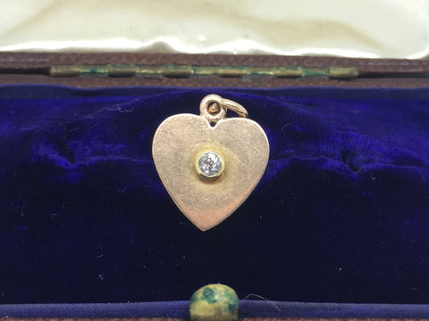 Gold Diamond Heart Charm