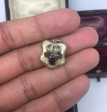 Victorian Locket with Gem Set Flower/Pansy