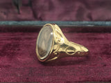 Victorian Gold Lovers Knot Hairwork Ring
