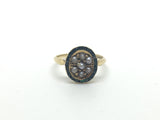 Victorian 15ct Gold Emerald & Pearl Cluster Ring - Ishy Antiques