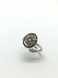 Victorian 15ct Gold Emerald & Pearl Cluster Ring - Ishy Antiques