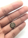 Victorian 15ct Gold Emerald & Pearl Cluster Ring - Ishy Antiques