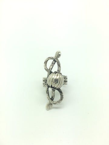 Antique Double Snake and Bead Ring - Ishy Antiques