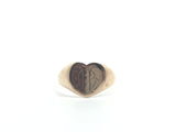 Antique monogrammed heart signet ring 1907 - Ishy Antiques
