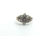 18ct Victorian Ruby & Pearl Cluster Ring - Ishy Antiques