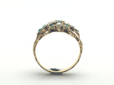 Fine Victorian 18Ct Gold Emerald and Pearl Ring - Ishy Antiques