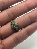 Fine Victorian 18Ct Gold Emerald and Pearl Ring - Ishy Antiques