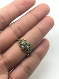 Fine Victorian 18Ct Gold Emerald and Pearl Ring - Ishy Antiques