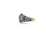 Victorian Enamel and Pearl Mourning Ring - Ishy Antiques