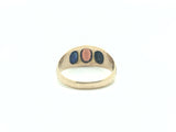 19th Century Gold Engraved Ring with Three Stones - Ishy Antiques