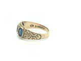 19th Century Gold Engraved Ring with Three Stones - Ishy Antiques