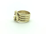 Large 18ct Gold Snake 4 coil Snake Ring - Ishy Antiques